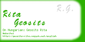 rita geosits business card